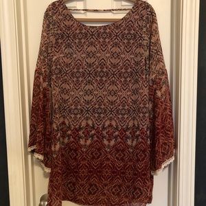 Maroon patterned dress